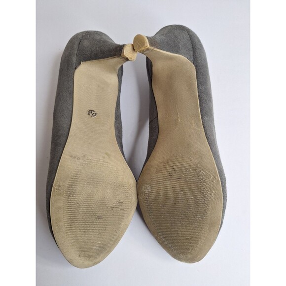 Olsenboye Round Toe Gray Pumps Heels Sz 9M Office Siren Career Mob Wife Work Y2K - Picture 10 of 10